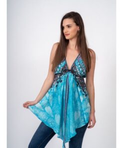 Chronas Accessories - εισαγωγική εταιρεία|JS 05/07, 100%viscose, blue&coral color, free size